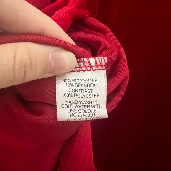 Gibson x Glam Squad Dede Velvet Tie Back Red Halter Top Size Small Holiday Top - Picture 10 of 10